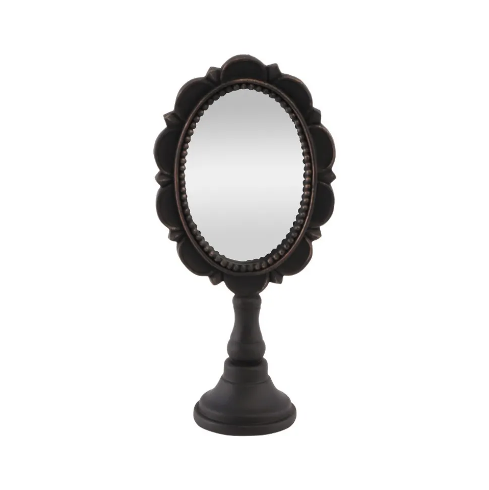 MIROIR COIFFEUSE RÉSINE 12.3X7.3X25.5CM NOIR