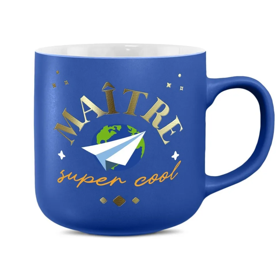MUG CÉRAMIQUE MAÎTRE SUPER COOL 40CL BLEU MAT