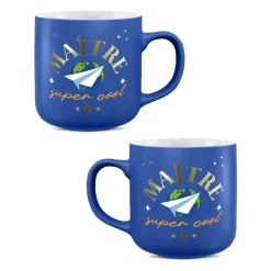 MUG CÉRAMIQUE MAÎTRE SUPER COOL 40CL BLEU MAT