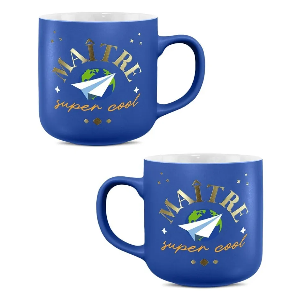 MUG CÉRAMIQUE MAÎTRE SUPER COOL 40CL BLEU MAT