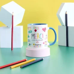 MUG CÉRAMIQUE MERCI MAÎTRESSE 30CL BLEU