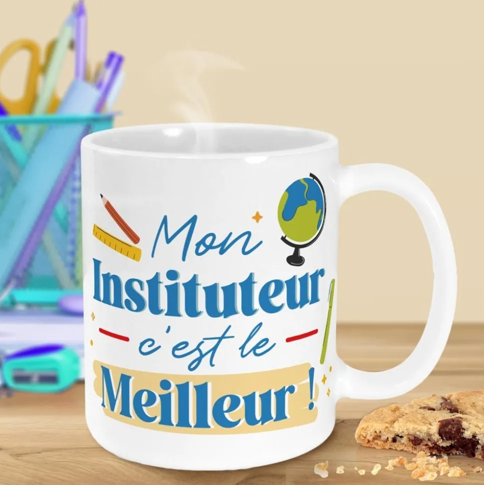 MUG CÉRAMIQUE MON INSTITUTEUR C LE MEILLEUR 30CL