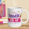 MUG CÉRAMIQUE PAILLETTES UNE INSTIT EN OR 30CL