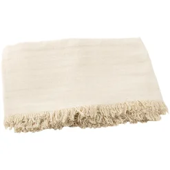 NAPPE COTON EFFILOCHÉE LAVABLE 1.4X2.4M CRÈME
