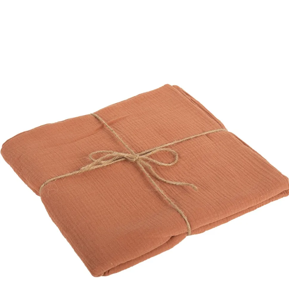 NAPPE GAZE DE COTON LAVABLE 1.3X2.4M TERRACOTTA