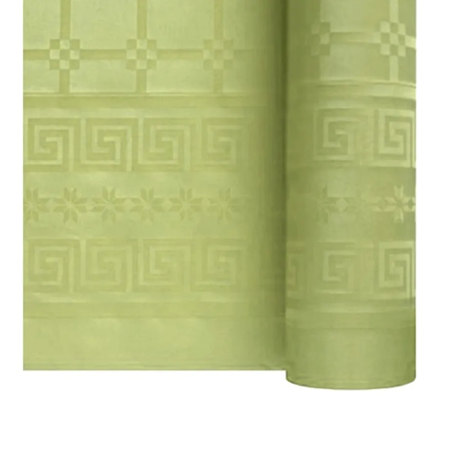 NAPPE PAPIER DAMASSÉ 6X1.18M OLIVE