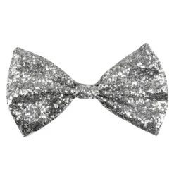 NOEUD PAPILLON ARGENT PAILLETÉ ADULTE