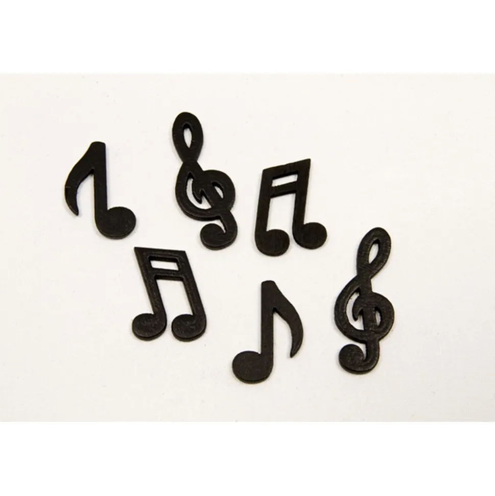 24 NOTES DE MUSIQUE EN BOIS - NOIR