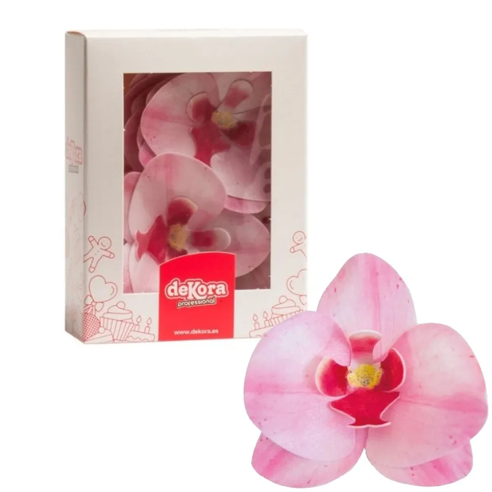 10 ORCHIDÉES AZYME COMESTIBLE 8.5X7.5CM ROSE