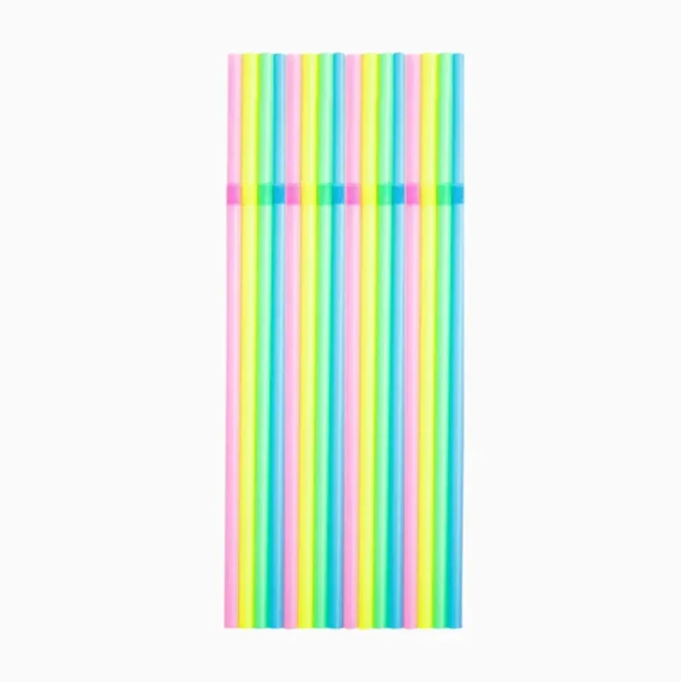 150 PAILLES FLEXIBLE PP RÉUTILISABLE 21CM COLORÉ