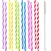 12 PAILLES PP RÉUTILISABLE BROSSE 21CM MULTICOLORE