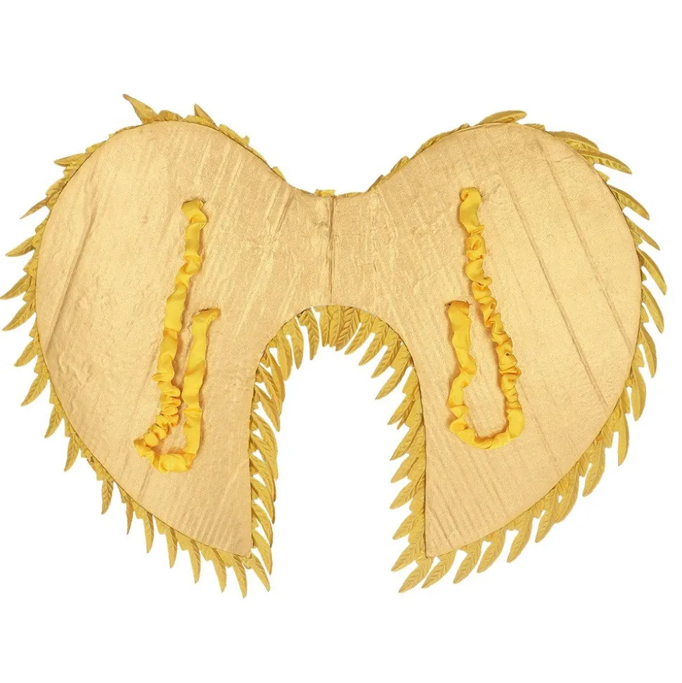 PAIRE D'AILES ANGE GLAMOUR PLUMES 50X55CM OR