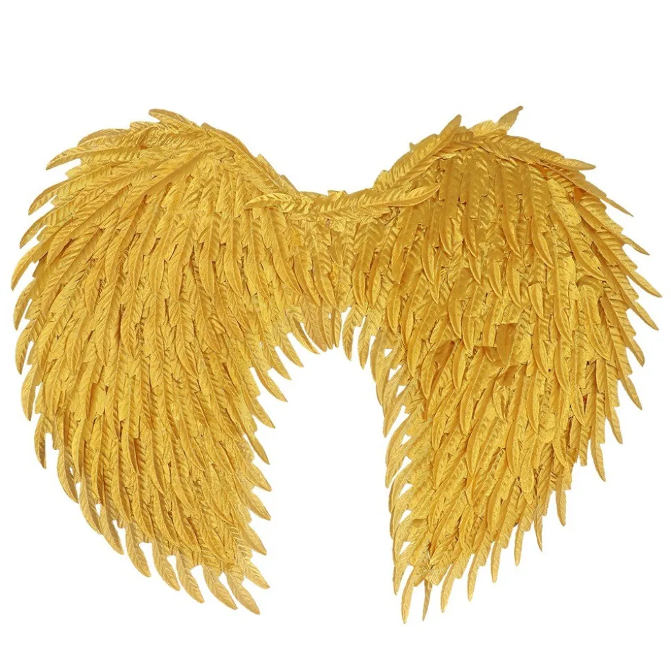 PAIRE D'AILES ANGE GLAMOUR PLUMES 50X55CM OR