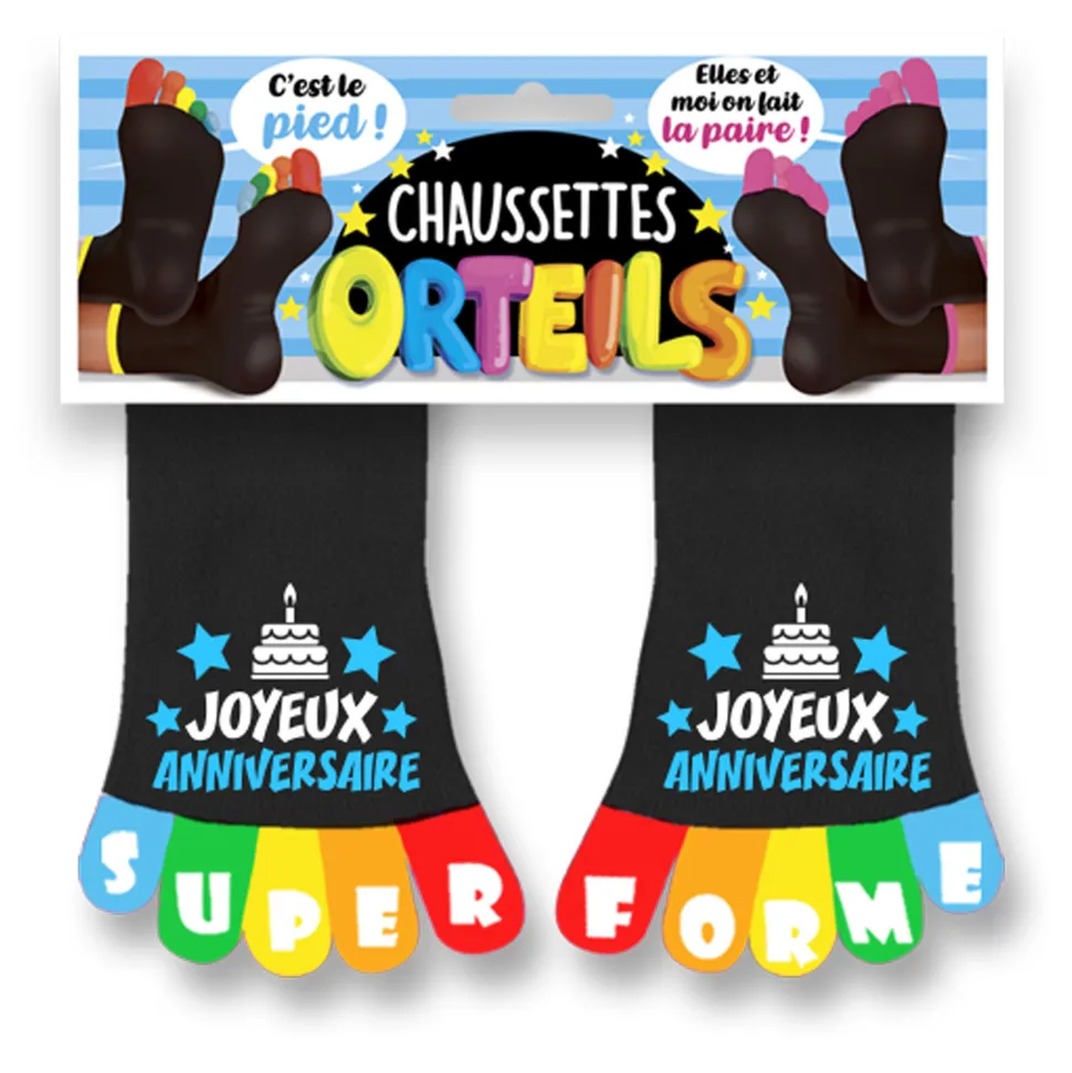 PAIRE DE CHAUSSETTES ORTEILS 1 AN DE PLUS NOIR