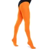 PAIRE DE COLLANTS OPAQUES NYLON ORANGE FLUO FEMME