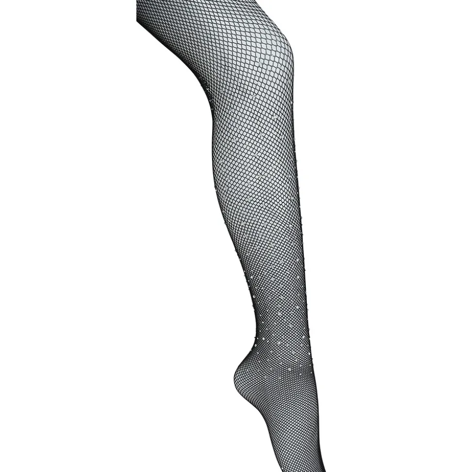 PAIRE DE COLLANTS STRASS RÉSILLE NOIR FEMME