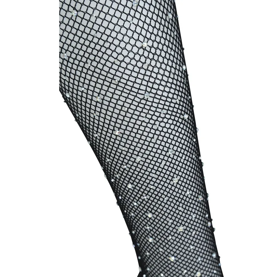 PAIRE DE COLLANTS STRASS RÉSILLE NOIR FEMME