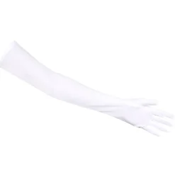 PAIRE DE GANTS STRETCH 60CM BLANC ADULTE