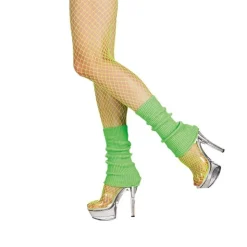PAIRE DE JAMBIÈRES POLYESTER VERT FLUO ADULTE