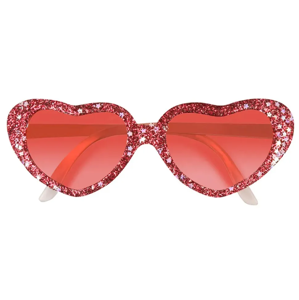 PAIRE DE LUNETTES CUR ROUGE PAILLETÉ STRASS FEMME