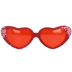 PAIRE DE LUNETTES CUR ROUGE PAILLETÉ STRASS FEMME