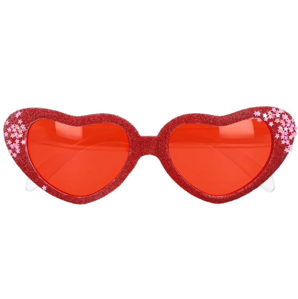 PAIRE DE LUNETTES CUR ROUGE PAILLETÉ STRASS FEMME