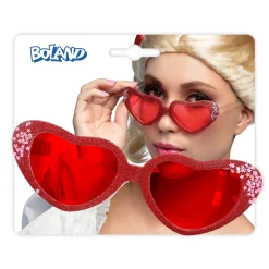 PAIRE DE LUNETTES CUR ROUGE PAILLETÉ STRASS FEMME