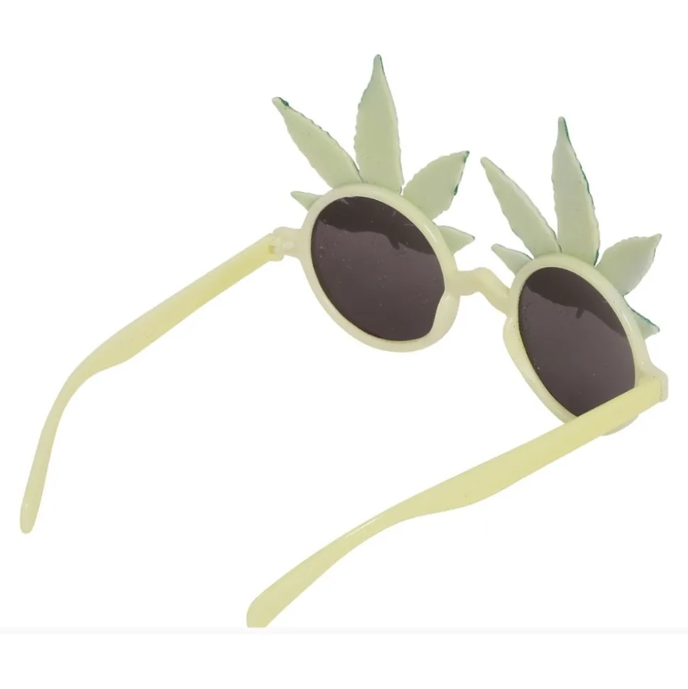 PAIRE DE LUNETTES FANTAISIE RASTA FEUILLES CHANVRE