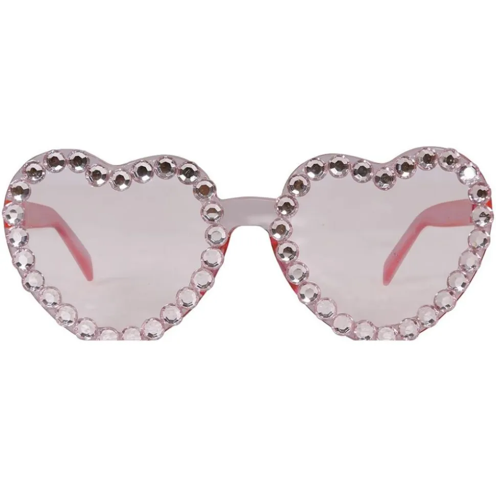 PAIRE DE LUNETTES FESTIVES CUR STRASS ROSE ADULTE