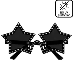 PAIRE DE LUNETTES NOIR ÉTOILES ROCK STAR ADULTE
