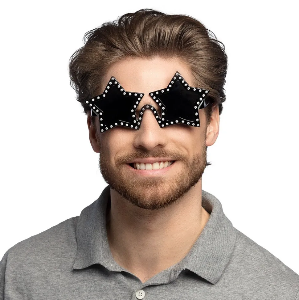 PAIRE DE LUNETTES NOIR ÉTOILES ROCK STAR ADULTE