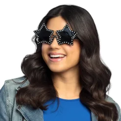 PAIRE DE LUNETTES NOIR ÉTOILES ROCK STAR ADULTE