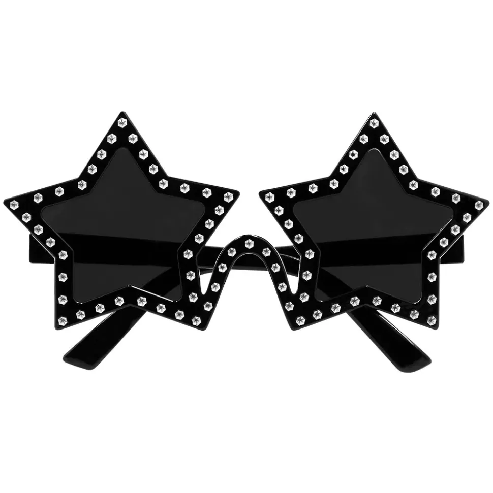 PAIRE DE LUNETTES NOIR ÉTOILES ROCK STAR ADULTE