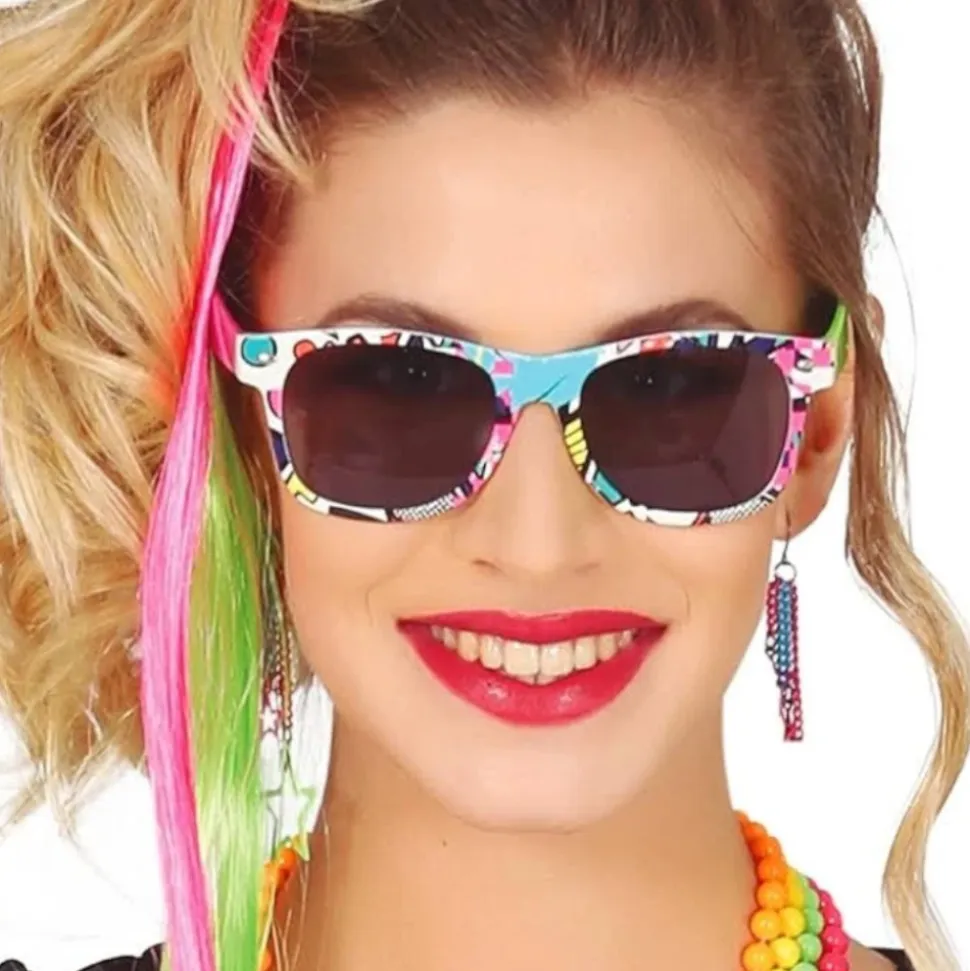 PAIRE DE LUNETTES SOLEIL COLORÉES ANNÉES 80 ADULTE