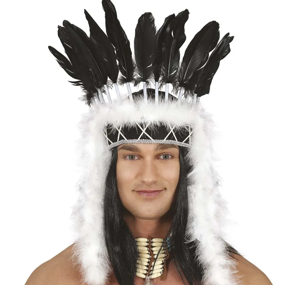 PANACHE À PLUMES COIFFE CHEF INDIEN ADULTE