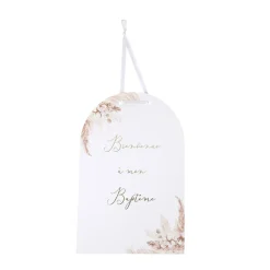PANCARTE BIENVENUE PAMPA FLEUR DE COTON 25X38CM