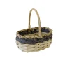 PANIER OVALE OSIER TRESSÉ 24X16X25CM BLEU