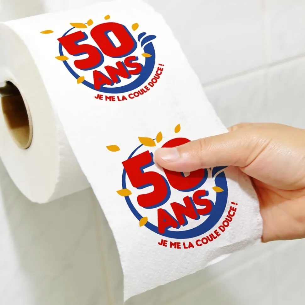 PAPIER TOILETTE WC HUMOUR 50 ANS