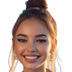 6 PAUPIÈRES PAILLETÉ STRASS BIJOUX ADHÉSIFS FEMME