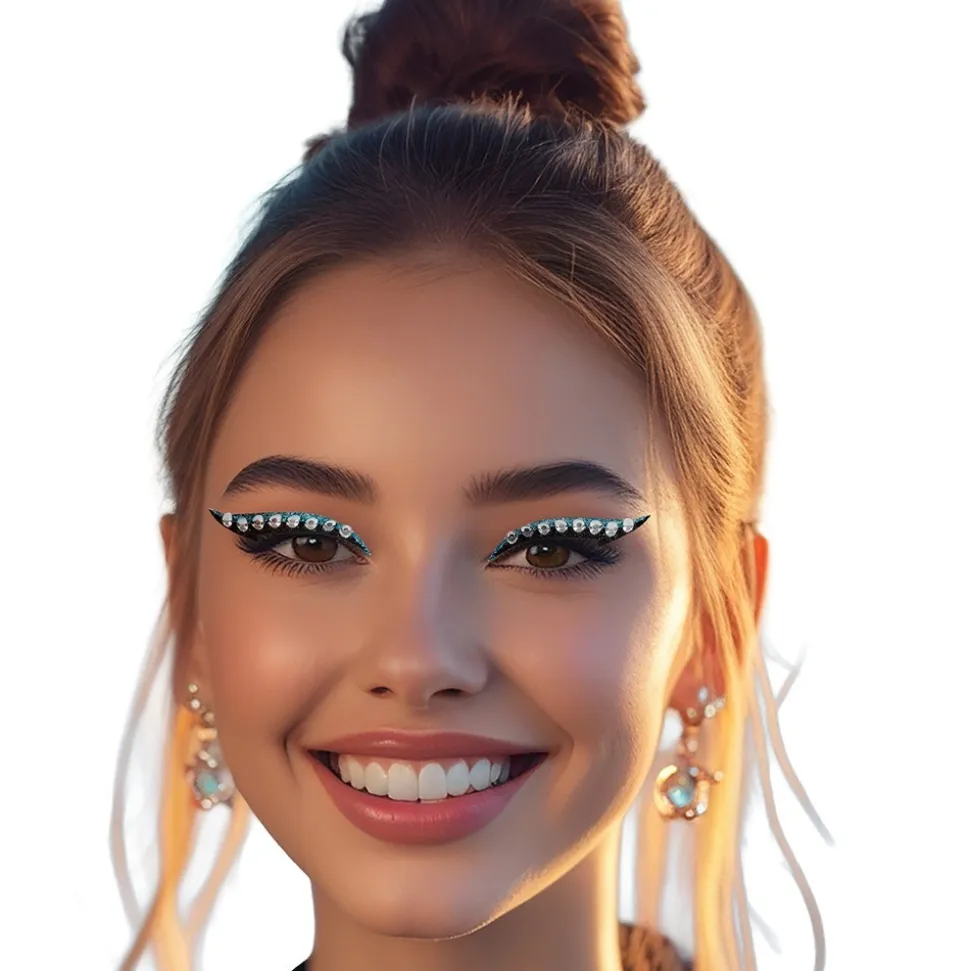 6 PAUPIÈRES PAILLETÉ STRASS BIJOUX ADHÉSIFS FEMME