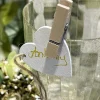 6 PENDENTIFS CURS BOIS CORDE NATURE 3.5CM BLANC