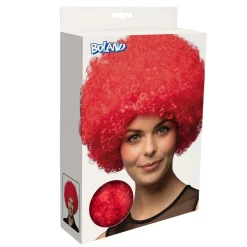 PERRUQUE AFRO GROOVE CHEVEUX BOUCLÉS ROUGE ADULTE