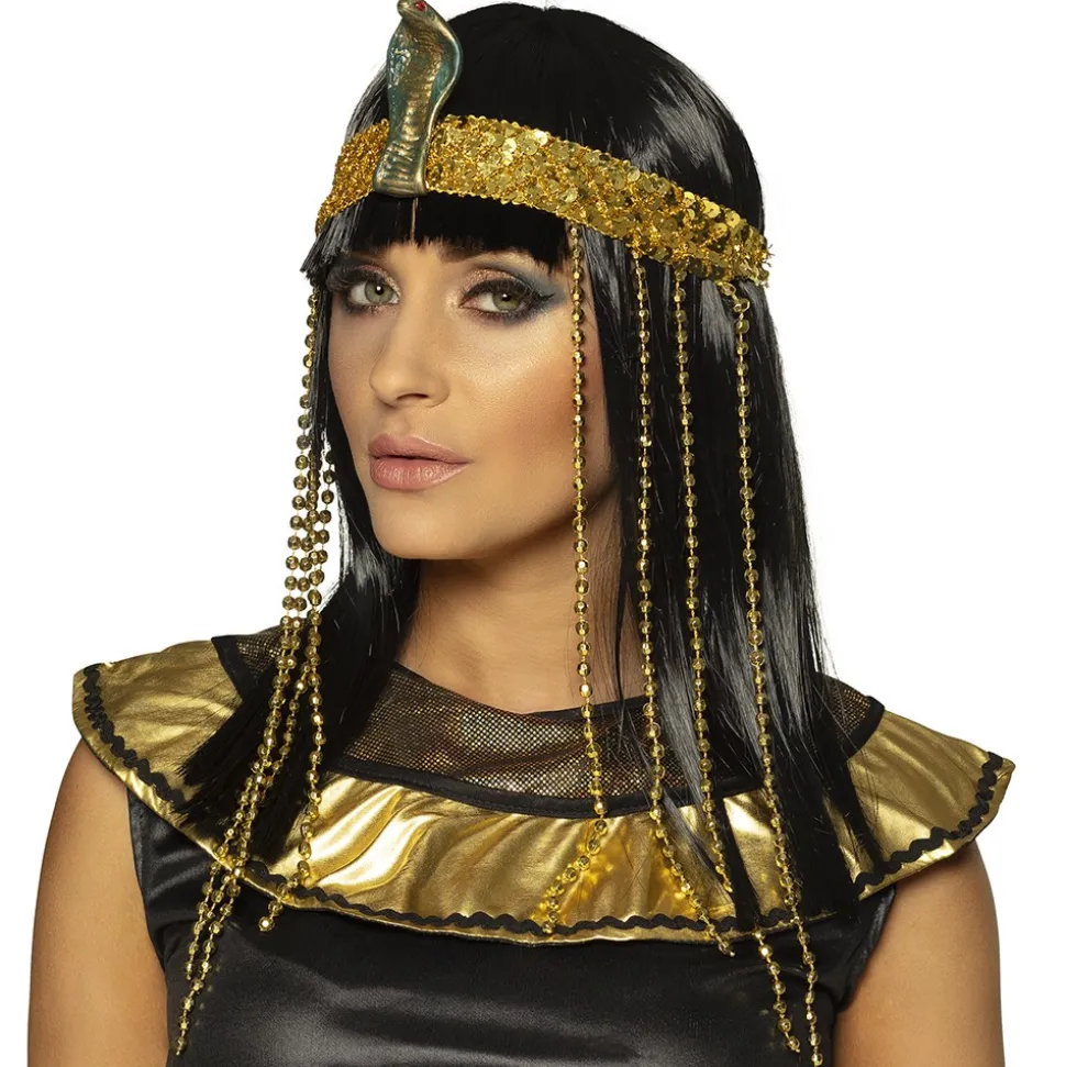 PERRUQUE BANDEAU REINE ÉGYPTE CLÉOPÂTRE FEMME