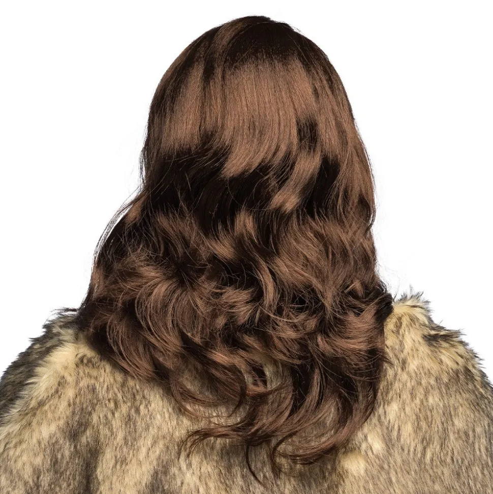PERRUQUE BARBE MARRON VIKING GUERRIER HOMME