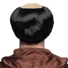 PERRUQUE CALVITIE CHEVEUX NOIR MOINE HOMME