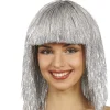 PERRUQUE COUPE AU CARRÉ MÉTALLIQUE ADULTE ARGENT