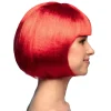 PERRUQUE COUPE CHEVEUX CARRÉ FRANGE ROUGE FEMME