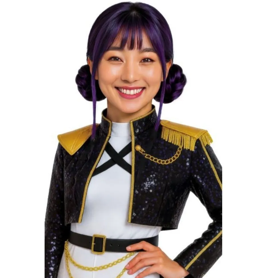 PERRUQUE K-POP DOUBLE CHINION VIOLET FEMME