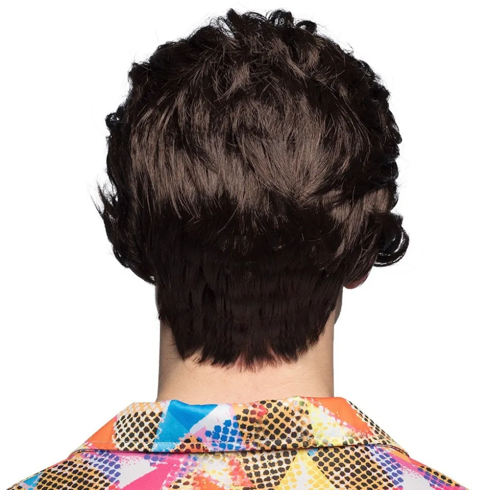 PERRUQUE MOUSTACHE CHÂTAIN MAGNUM HOMME