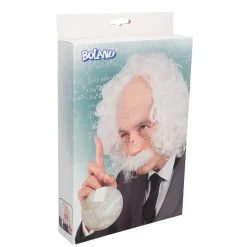 PERRUQUE MOUSTACHE LUNETTES PROFESSEUR FOU HOMME